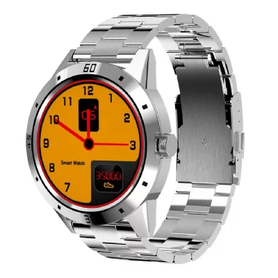 YONIS Montre Connect&eacute;e 1.3' TFT Cardio Podom&egrave;tre Sommeil Bluetooth 4.0 Acier Inox Argent 