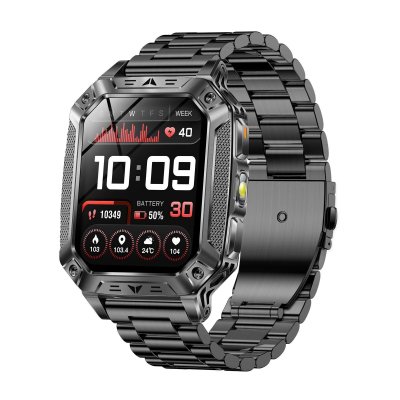 YONIS Montre connect&eacute;e 2.01 pouces Appels Bluetooth IP68 Noir