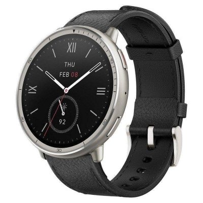 AMAZFIT Montre connect&eacute;e  Active 2 R NFC 1,32"" 2 000 nits Cartes hors ligne Argent/Noir