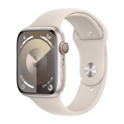 Montre connect&eacute;e APPLE WATCH 45mm Alu/Lumi&egrave;re stellaire Serie9 S/M Ce