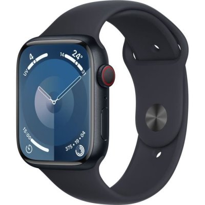 Montre connect&eacute;e APPLE WATCH 45mm Alu / Minuit Serie 9 M/L Cellular