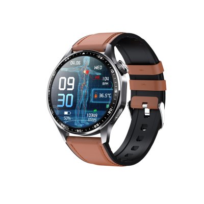 INF Montre connect&eacute;e avec ECG, cardiofr&eacute;quencem&egrave;tre, tensiom&egrave;tre et podom&egrave;tre Black and Brown