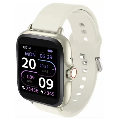 DENVER Montre connectee avec ecran de 144 et capteur cardiaque beige