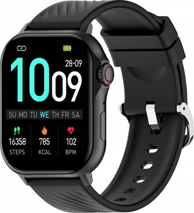 DENVER Montre connect&eacute;e avec GPS, &eacute;cran AMOLED 2,13 pouces, noire - Neuf