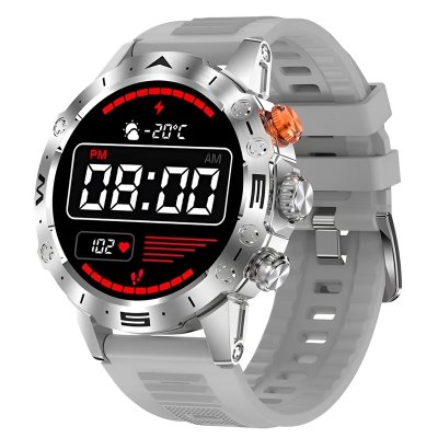HOCO Montre connect&eacute;e Bluetooth Sport Boitier Antichoc Etanche IP68 Y20 Argent