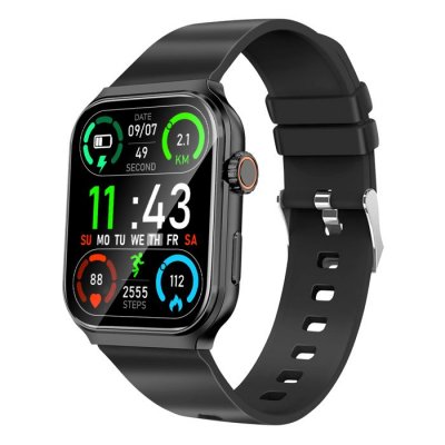 AKASHI Montre Connect&eacute;e Bluetooth Suivi Sport Appels mains libres  Noir