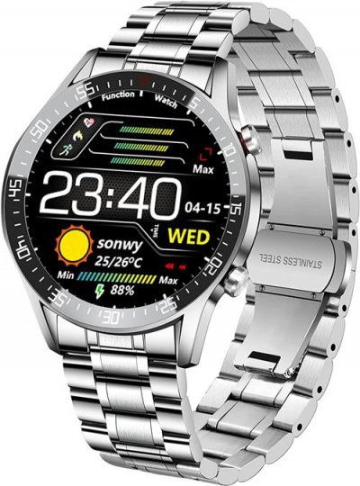 CHRONUS Montre connect&eacute;e  BW IP68 &Eacute;tanche Fitness Tracker-Argent- 