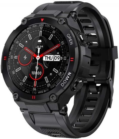 CHRONUS Montre connect&eacute;e  K22 IP68 &Eacute;tanche Fitness Tracker-Noir- 