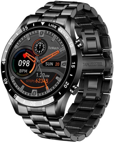 CHRONUS Montre Connect&eacute;e  LIGE Bluetooth Fitness Tracker IP67 &Eacute;tanche-Noir- 
