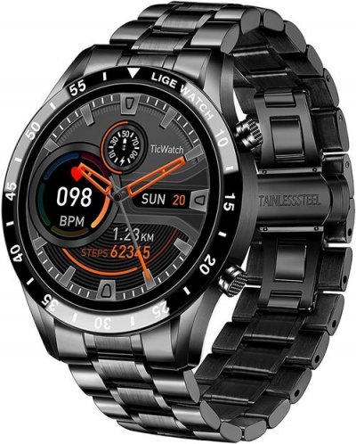  Montre Connect&eacute;e Chronus LIGE Fitness Tracker IP67 &Eacute;tanche-Noir-Chronus 