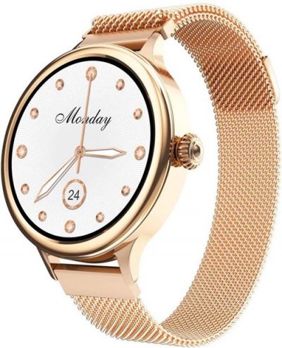 CHRONUS Montre Connect&eacute;e  LOKMAT IP68 &Eacute;tanche Fitness Tracker-Or- 
