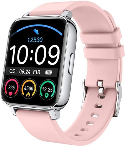 CHRONUS Montre Connect&eacute;e  P36 Fitness Tracker IP67 &Eacute;tanche-Rose- 