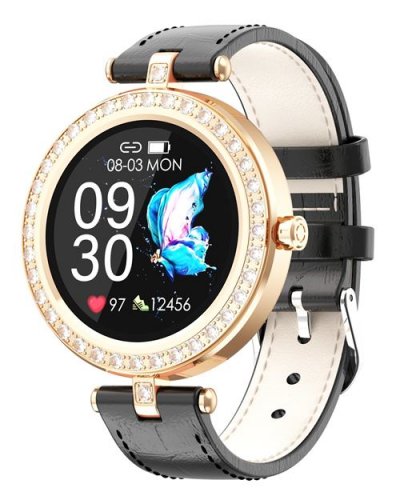 CHRONUS Montre connect&eacute;e  S281 &Eacute;tanche Fitness Tracker-Noir- 