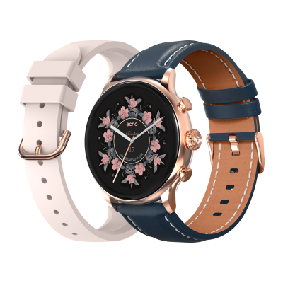 ECHO Montre Connectee  Rainbow Voyager Bleu + Bracelet Rose
