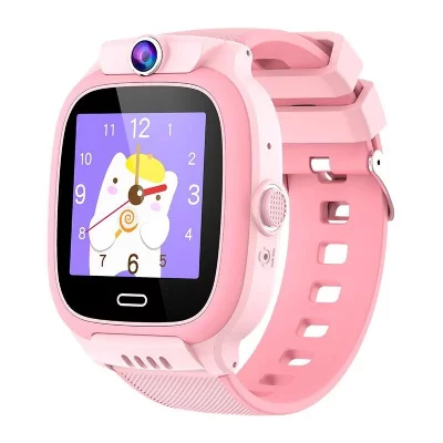 YONIS Montre Connect&eacute;e Enfant 4G Appel Vid&eacute;o SOS &Eacute;tanche Smartwatch Rose 