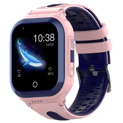 YONIS Montre connect&eacute;e enfant 4g gps sos &eacute;tanche rose multilingue 