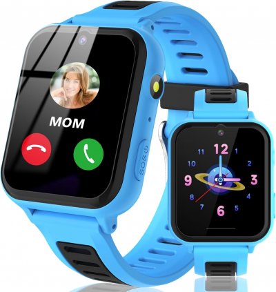 VENDOS85 Montre connect&eacute;e enfant two-way call t&eacute;l&eacute;phone montre touch screen pour enfants sos bleu