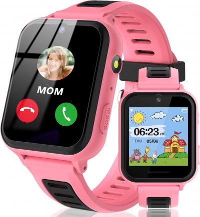 VENDOS85 Montre connect&eacute;e enfant two-way call t&eacute;l&eacute;phone montre touch screen pour enfants sos rose