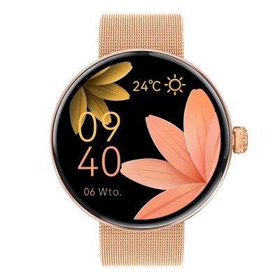 FOREVER Montre Connect&eacute;e Femme &Eacute;l&eacute;gante Suivi Sant&eacute; Appel Bluetooth  Rose Champagne