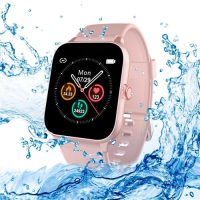 IOWODO Montre Connect&eacute;e Femme Enfant Smartwatch  R3PRO &Eacute;tanche IP68 Compatible Android et iOS ROSE