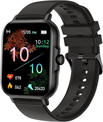 VENDOS85 Montre Connect&eacute;e Femme Homme, 1.83" Smartwatch Avec Fonction D'appel Et Podometre Noir