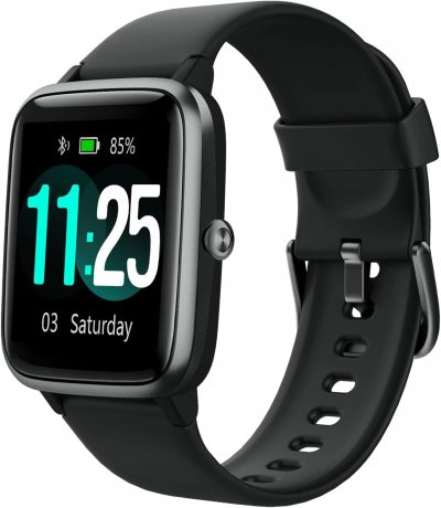 VENDOS85 Montre connect&eacute;e femme homme smartwatch bluetooth pour android ios podometre noir