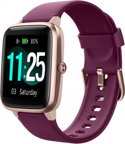 VENDOS85 Montre connect&eacute;e femme homme smartwatch bluetooth pour android ios podometre violet