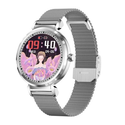 YONIS Montre Connect&eacute;e Femme Suivi Menstruel Et Sant&eacute; Cardiovascular Argent 