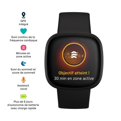 FITBIT Montre connect&eacute;e  Versa 3 Noir