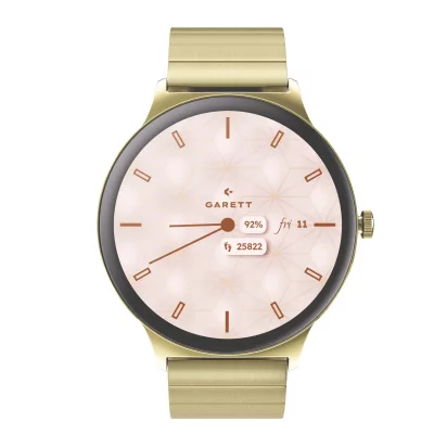 GARETT Montre connect&eacute;e - -  Verona 2 Gold Steel - Bluetooth - Acier inoxydable - Or