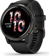 GARMIN Montre connect&eacute;e  Collection Venu 2 Gris avec bracelet Noir 