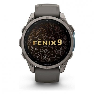 GARMIN Montre connect&eacute;e  Fenix 9 47 mm Argent avec bracelet Gris