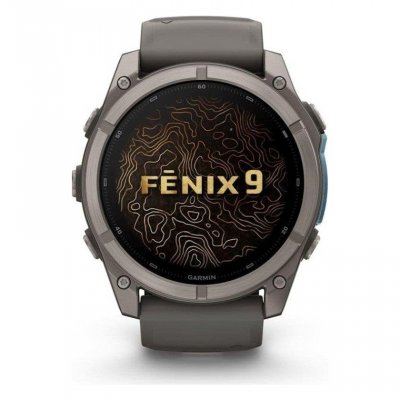 GARMIN Montre connect&eacute;e  Fenix 9 51 mm Argent avec bracelet Gris