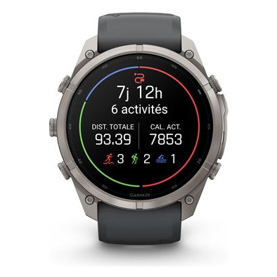 GARMIN Montre connect&eacute;e  Fenix 9 Pro 51 mm Argent avec bracelet Noir