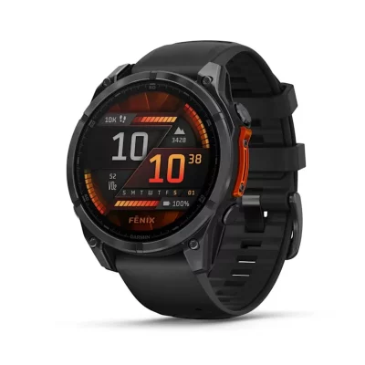 GARMIN Montre connect&eacute;e  Fenix8 47 mm Gris avec bracelet Noir 