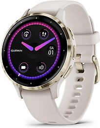 GARMIN Montre connect&eacute;e  Venu 3S, Soft Gold avec bracelet ivoire