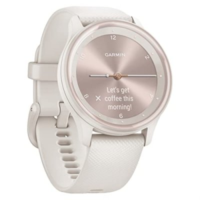 GARMIN Montre connect&eacute;e  Vivomove Sport Blanc avec bracelet Ivoire 