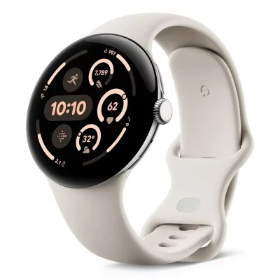 GOOGLE Montre connect&eacute;e  Pixel Watch 3 4G 45 mm Blanc Porcelaine 
