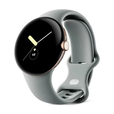 GOOGLE Montre connect&eacute;e  Pixel Watch Acier Dore/Bracelet Sauge 4G