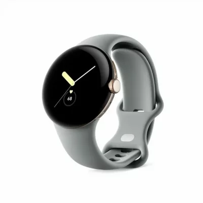 GOOGLE Montre connect&eacute;e  Pixel Watch Acier Dor&eacute;/Bracelet Sauge BT