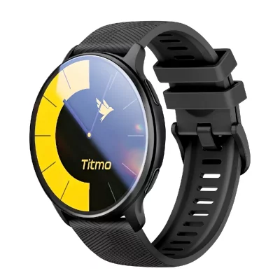 TITMO Montre Connect&eacute;e GPS AMOLED Sport Suivi Sant&eacute; et Appels IP68  Noir