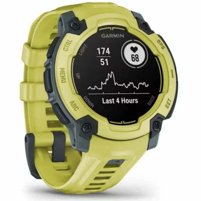 GARMIN Montre connect&eacute;e GPS  Instinct E 45 mm 10 ATM jaune avec bracelet jaune