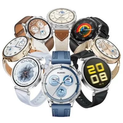 HUAWEI Montre connect&eacute;e  Watch GT 5 41 mm dor&eacute; en acier inoxydable avec bracelet Milanais Or 