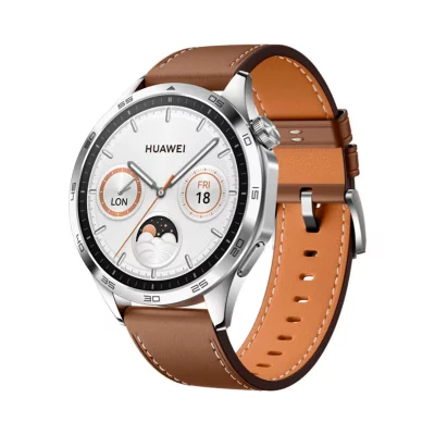 HUAWEI Montre connect&eacute;e  WATCH GT4 46mm CLASSIC BRACELET EN CUIR MARRON