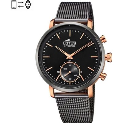 LOTUS Montre connect&eacute;e  Hybrid Bracelet acier noir maille noire 18805/3