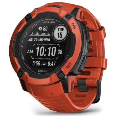GARMIN Montre connect&eacute;e Mixte 010-02805-00 Rouge  - Instinct 2X Solar