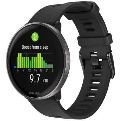 POLAR Montre connect&eacute;e Mixte  Ignite 3 Titanium Silicone Noir S-L
