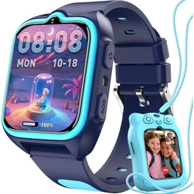 BLACKVIEW Montre Connect&eacute;e pour enfants  Z30 800mAh 1.75 Smartwatch Sport 4G GPS SOS LED - Bleu