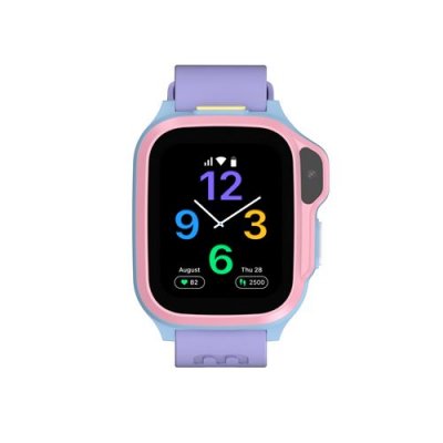 MYFIRST Montre connect&eacute;e pour enfants  S4 Bluetooth Rose avec bracelet Violet + Carte eSim incluse