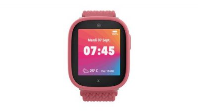 XPLORA Montre connect&eacute;e pour enfants  X6 Play Rose avec bracelet tress&eacute; Rose + Nano SIM incluse